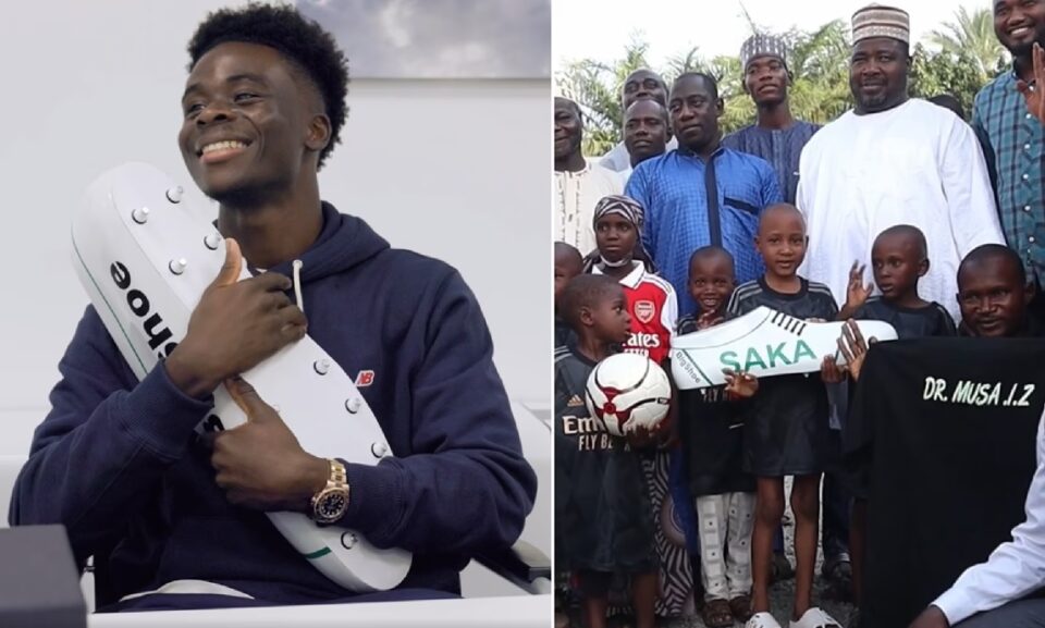 Arsenal striker Saka just made a nice gesture to give gifts to Nigerian children