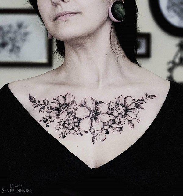 Top 50+ Stunning Chest Tattoo Designs to Brighten Your Chest Girly