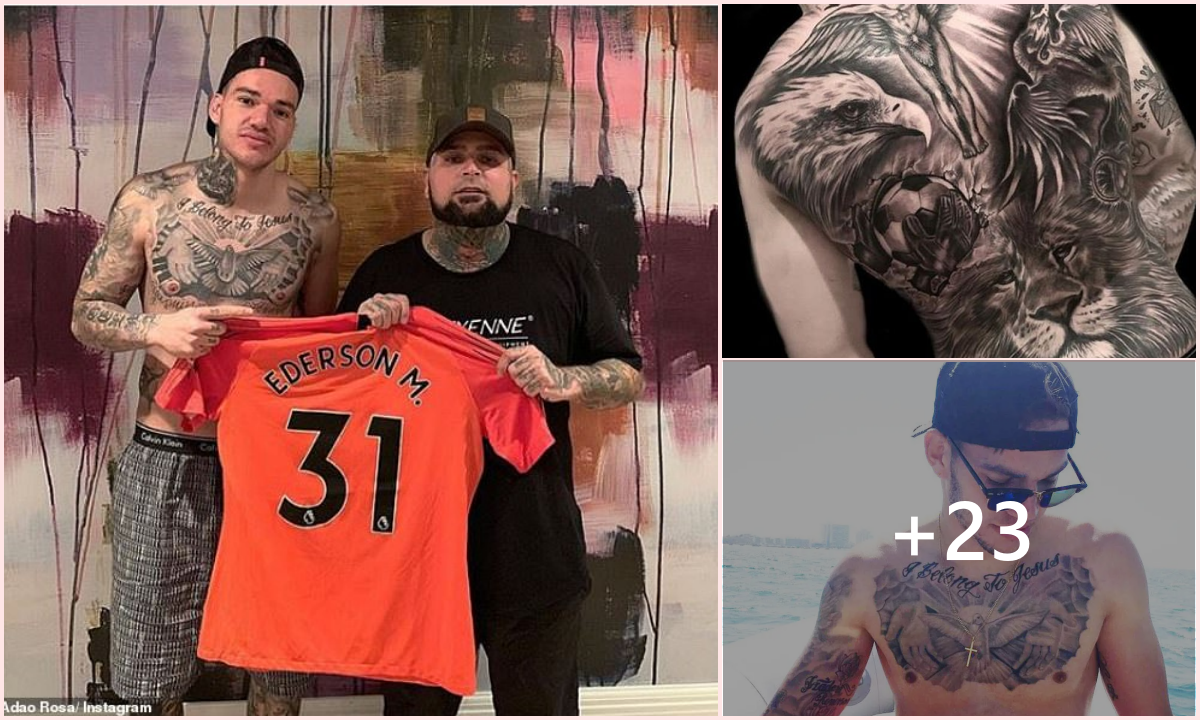 The significance behind goalkeeper Ederson’s amazing tattoo collection ...