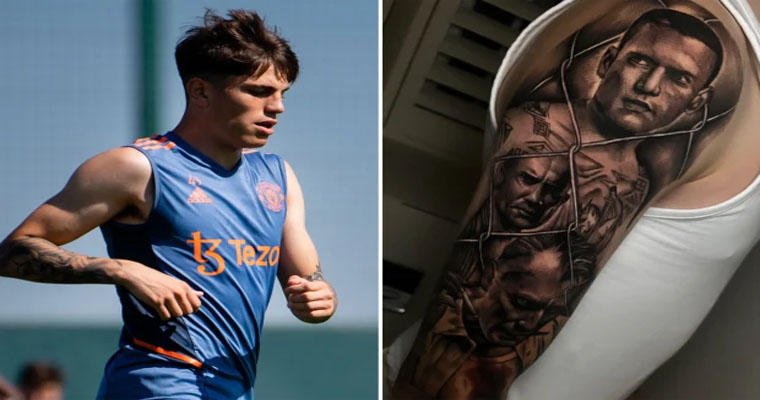 Alejandro Garnacho has an amazing Prison Break tattoo on his sleeve. - amazingtoday.net