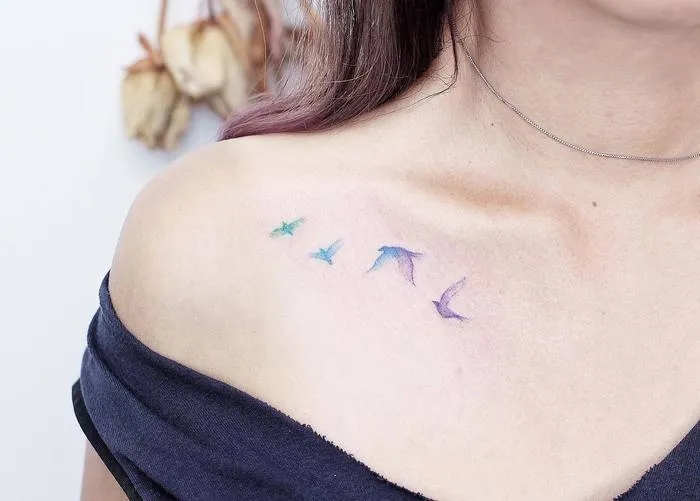 30 Subtle and delicate pastel tattoos