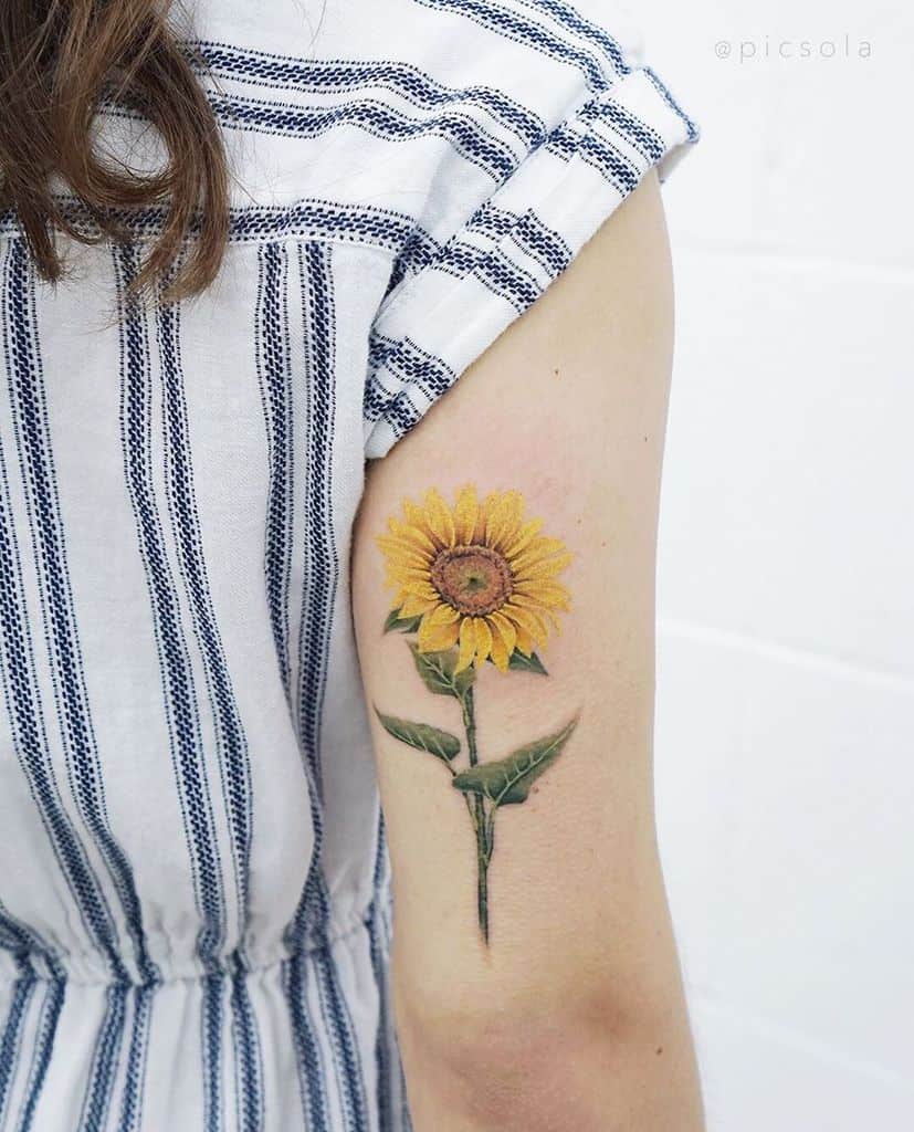 135+ Sunflower tattoo ideas: A reminder of joyful energy with you wherever you go