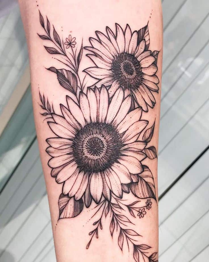 135+ Sunflower tattoo ideas: A reminder of joyful energy with you wherever you go