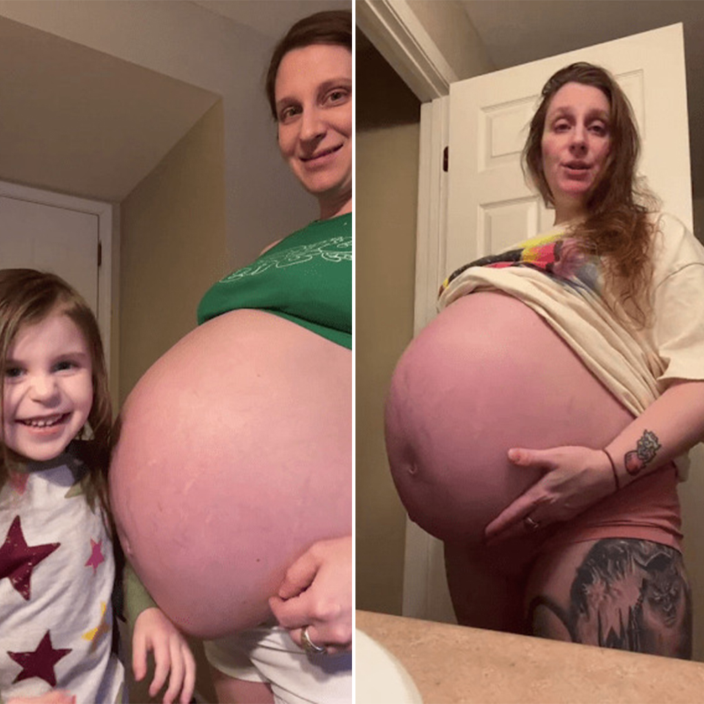 Many mistakenly believe that mom is carrying octuplets because of her large baby bump.