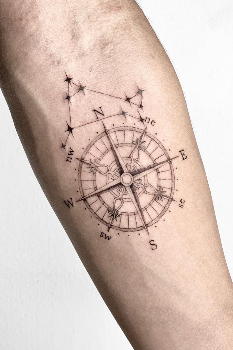 31+ Classic and always trending compass tattoo: Symbolizes confidence, courage & independence