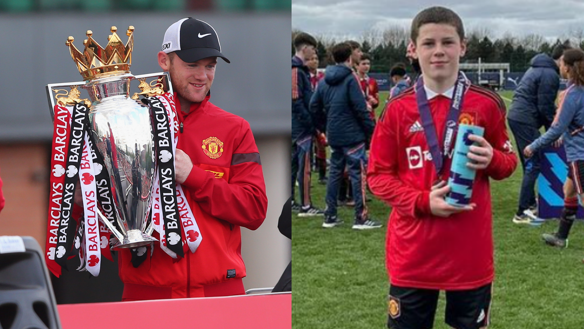 Like father, like son! Kai Rooney follows in the footsteps of father Wayne to help Man Utd destroy Man City