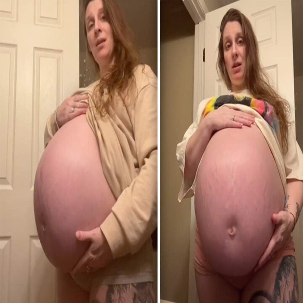 Many mistakenly believe that mom is carrying octuplets because of her large baby bump.