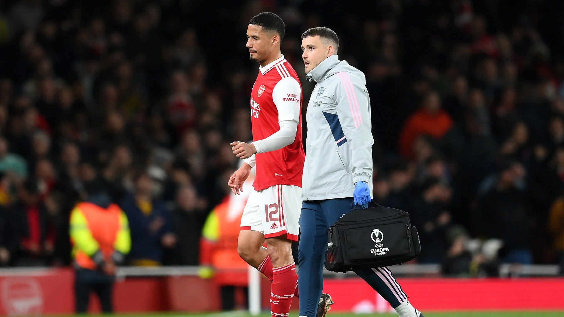 William Saliba and Takehiro Tomiyasu injured as Arsenal lose two key defenders in first 20 minutes of Europa League clash with Sporting CP | Goal.com