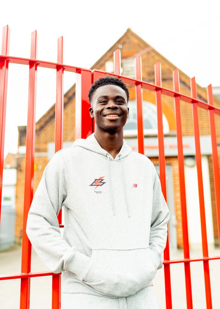 Bukayo Saka former pupil of The Edward Betham School makes a return visit