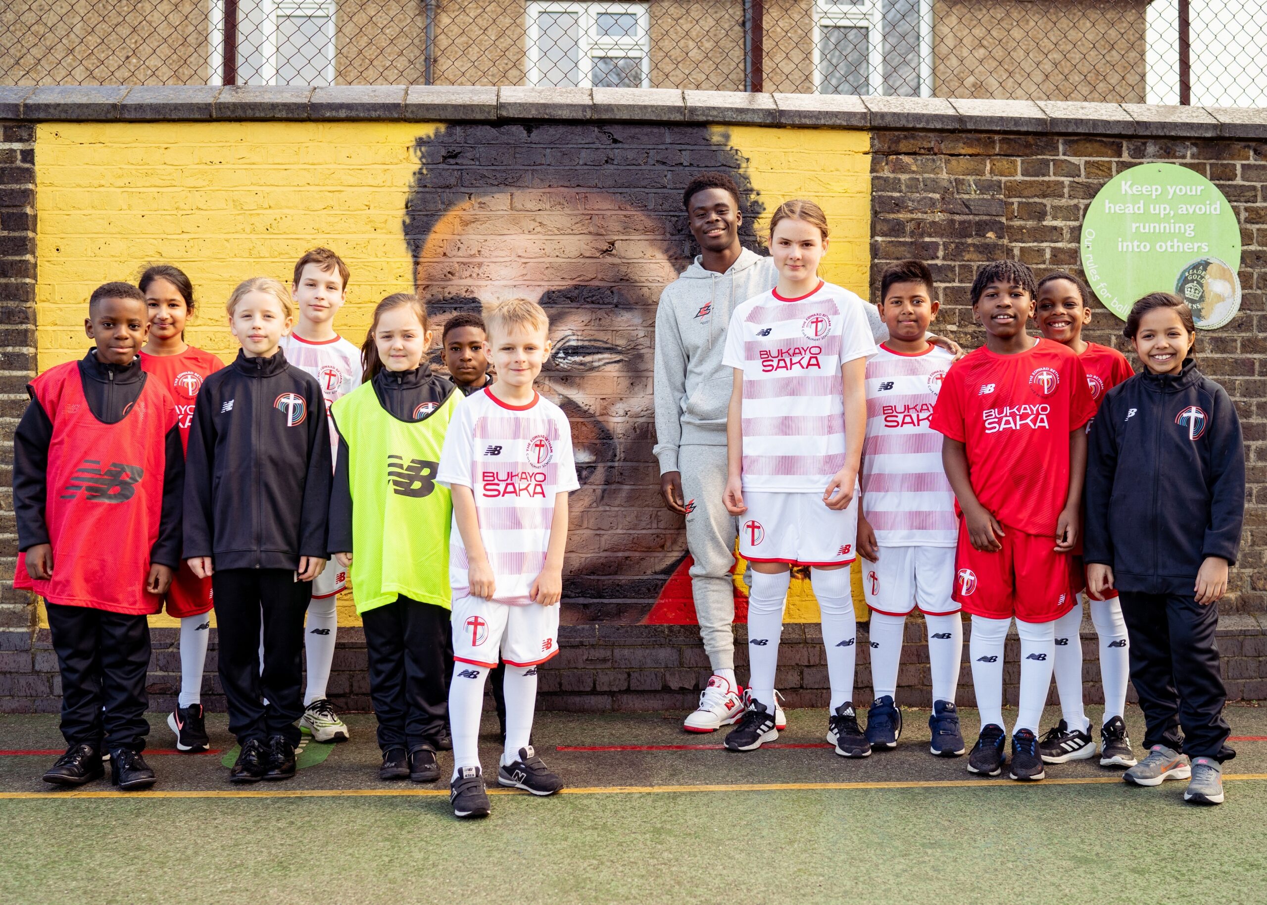 Bukayo Saka former pupil of The Edward Betham School makes a return visit