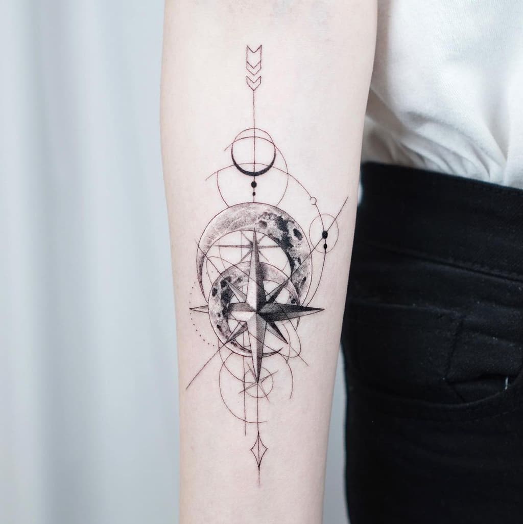 31+ Classic and always trending compass tattoo: Symbolizes confidence, courage & independence