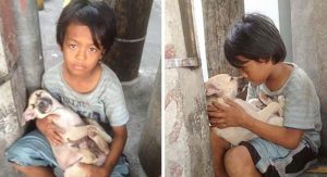 After Being Abandoned By His Parents This Boy Found Love In The Dogs Arms