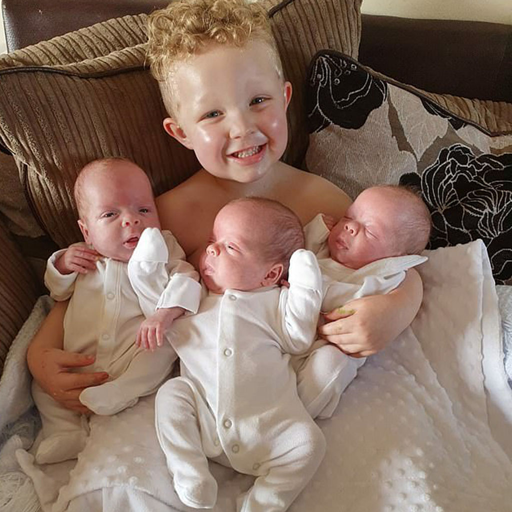 26-year-old mother miraculously gives birth to identical triplets despite odds of "200 million to one."