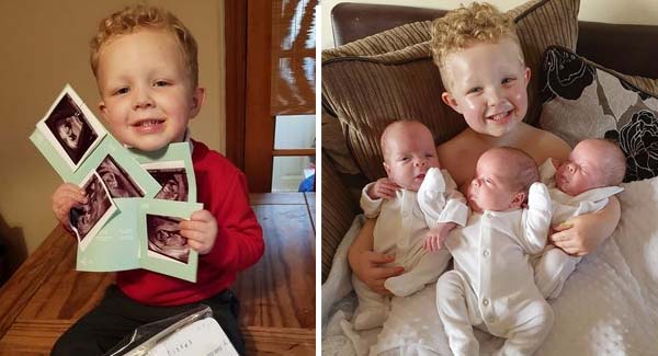 26-year-old mother miraculously gives birth to identical triplets despite odds of "200 million to one."