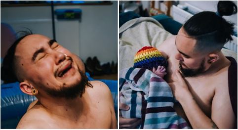 This Trans Dad's Home Birth Pictures Wonderfully Capture The Real Emotion Of Labor