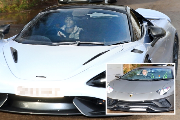 Man Utd stars arrive at training in new cars including £250,000 Rolls Royce and Lamborghini Aventador worth £337,000