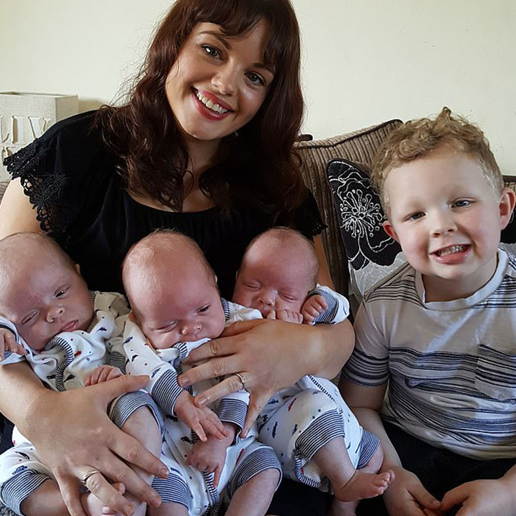 26-year-old mother miraculously gives birth to identical triplets despite odds of "200 million to one."