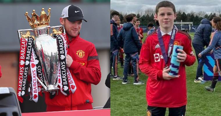 Like father, like son! Kai Rooney follows in the footsteps of father Wayne to help Man Utd destroy Man City