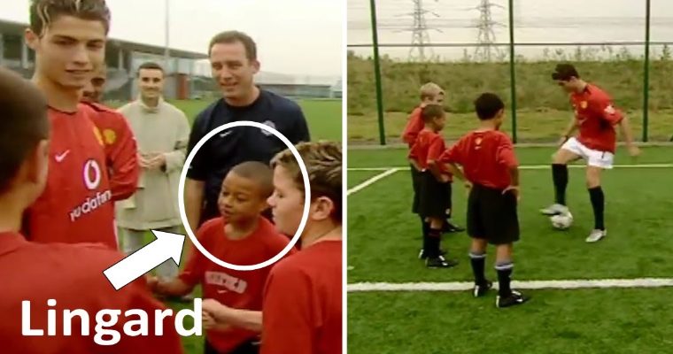 An 18-year-old Cristiano Ronaldo coach a young Jesse Lingard at Manchester United and prepare to feel nostalgic