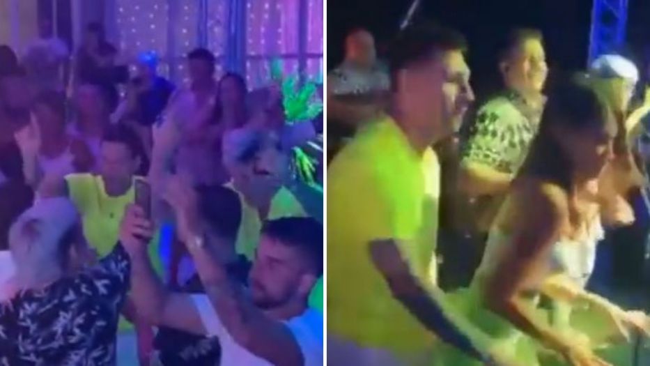 Messi was spotted dancing with Antonela at a bar in Argentina