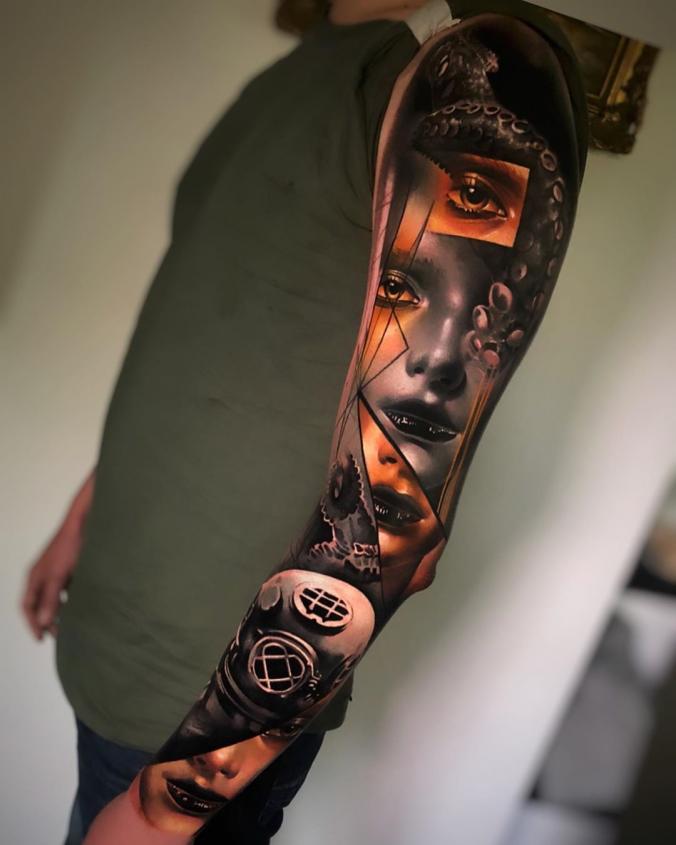 Walter Montero on Instagram ：“I really enjoyed to do this sleeve! So strong  customer