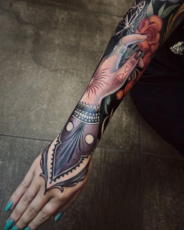 Unleashing The Creative Vision Of Tattoo Artist Kat Abdy: A Master Of Intricate And Imaginative Designs.