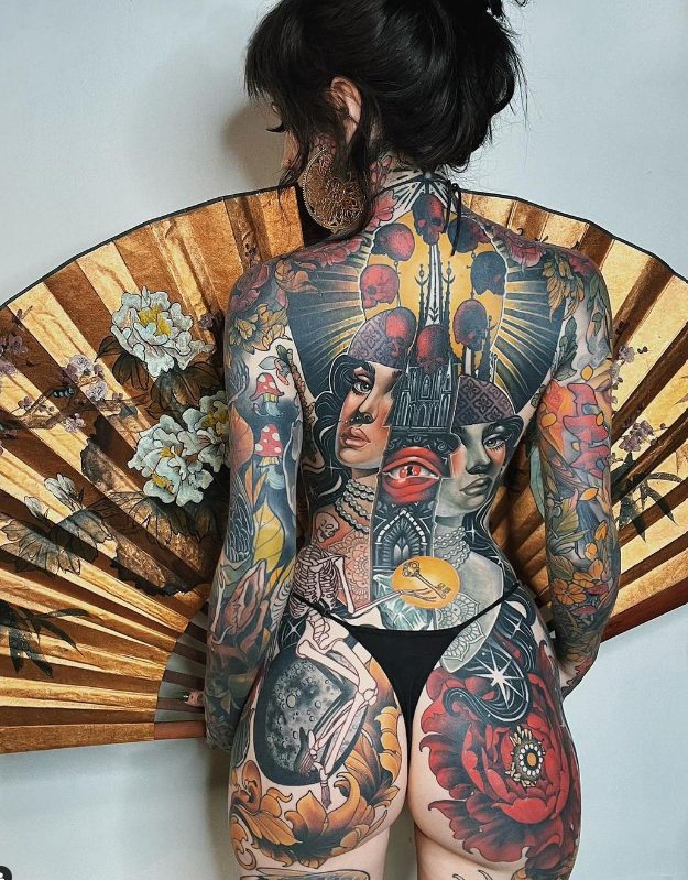 Unleashing The Creative Vision Of Tattoo Artist Kat Abdy: A Master Of Intricate And Imaginative Designs.