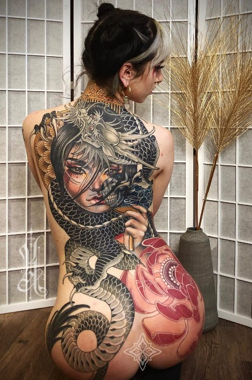 Unleashing The Creative Vision Of Tattoo Artist Kat Abdy: A Master Of Intricate And Imaginative Designs.