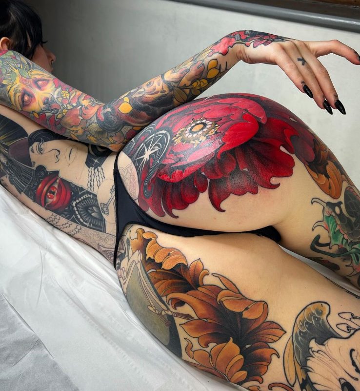 Unleashing The Creative Vision Of Tattoo Artist Kat Abdy: A Master Of Intricate And Imaginative Designs.