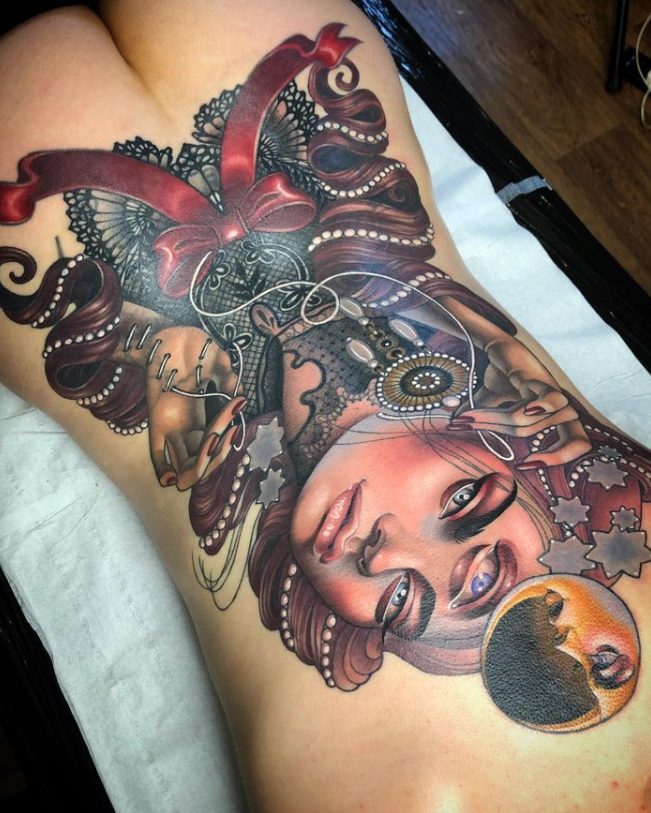 Unleashing The Creative Vision Of Tattoo Artist Kat Abdy: A Master Of Intricate And Imaginative Designs.