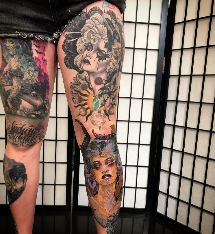 Unleashing The Creative Vision Of Tattoo Artist Kat Abdy: A Master Of Intricate And Imaginative Designs.