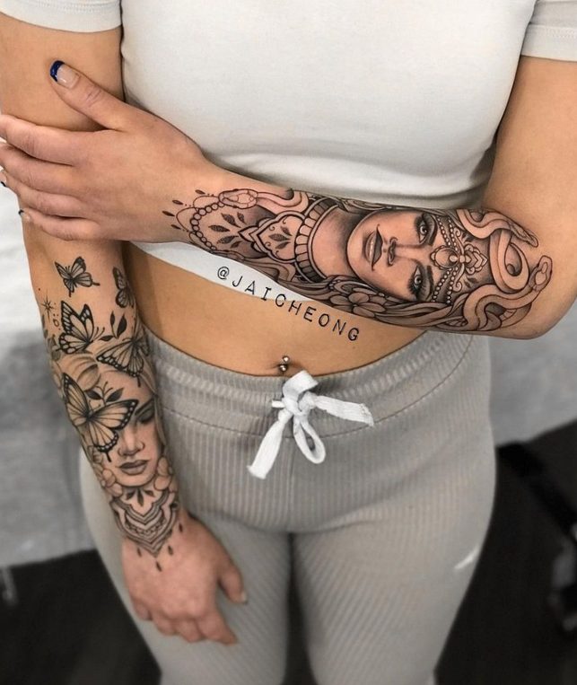 Experience The Captivating And Innovative Tattoo Art Of Jai Cheong: A Master Of Bold And Graphic Designs Infused With Nature, Geometry, And Surrealism.