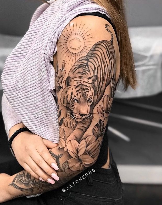 Experience The Captivating And Innovative Tattoo Art Of Jai Cheong: A Master Of Bold And Graphic Designs Infused With Nature, Geometry, And Surrealism.