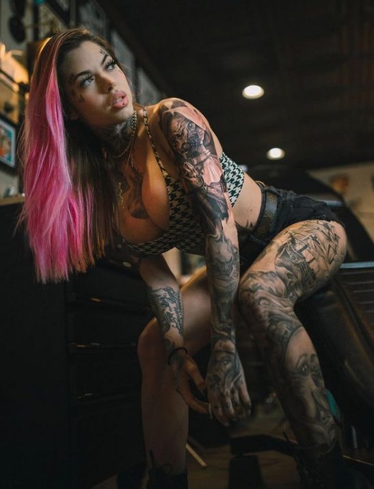 Chanti: The Inked-Up Model Redefining Beauty Standards and Making a Statement with Her Personal Tattoos.