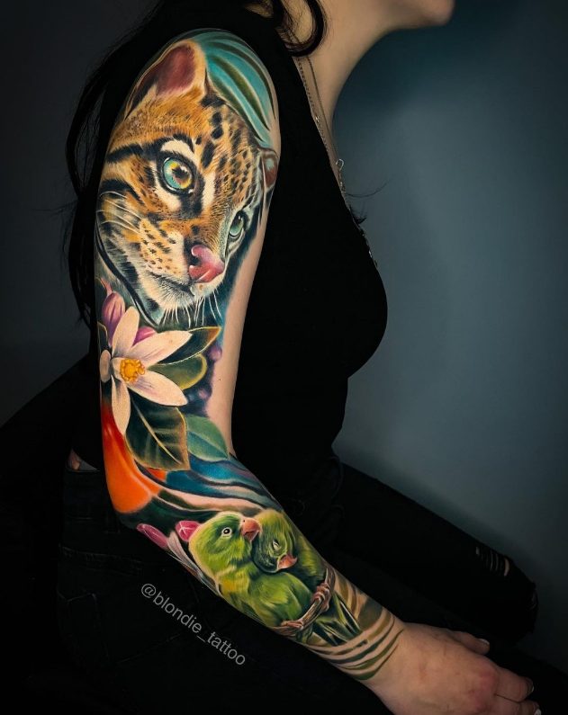 Albina Kruchinina's Inked Masterpieces: Exploring Her Stunning Tattoo Designs in Color, Black & Grey Realism, Watercolor, and Graphic Art.