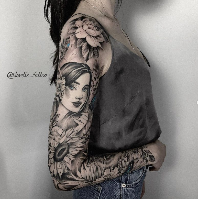 Albina Kruchinina's Inked Masterpieces: Exploring Her Stunning Tattoo Designs in Color, Black & Grey Realism, Watercolor, and Graphic Art.