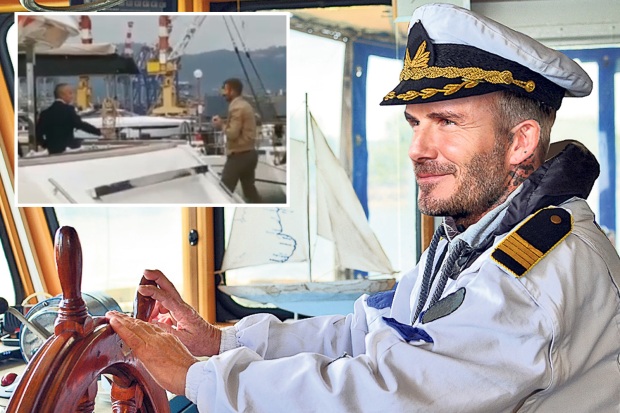 David Beckham checks out £10million luxury superyacht on trip to Italy