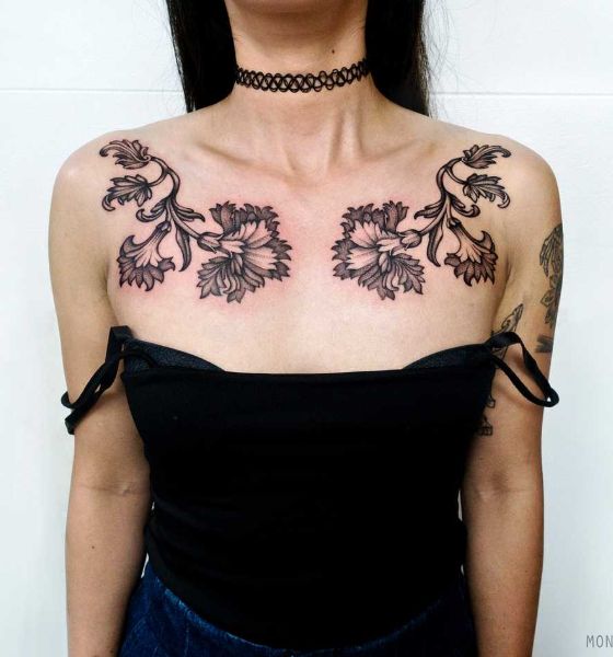 55 Attractive Collar Bone Tattoos Designs For Women 2023 - mysteriousevent.com