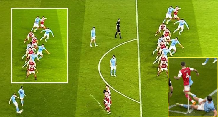 'VAR is always against us!' video officials with viewers claiming John Stones' first half goal 'deserves to be overturned' and Ruben Dias' 'kick out' on Ben White was 'completely overlooked'