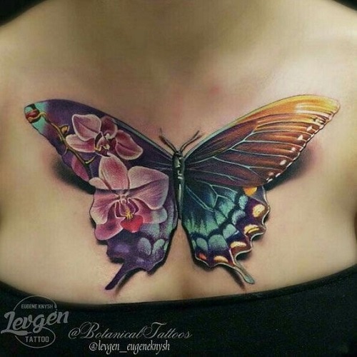 Open Wing Butterfly Tattoo