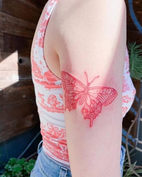 Red Butterfly Tattoo