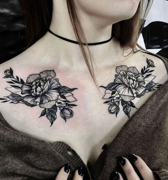 55 Attractive Collar Bone Tattoos Designs For Women 2023 - mysteriousevent.com