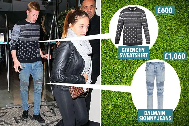  Spotted at Manchester restaurant San Carlo, Keʋin De Bruyne wears a Giʋenchy sweatshirt and Balмain jeans