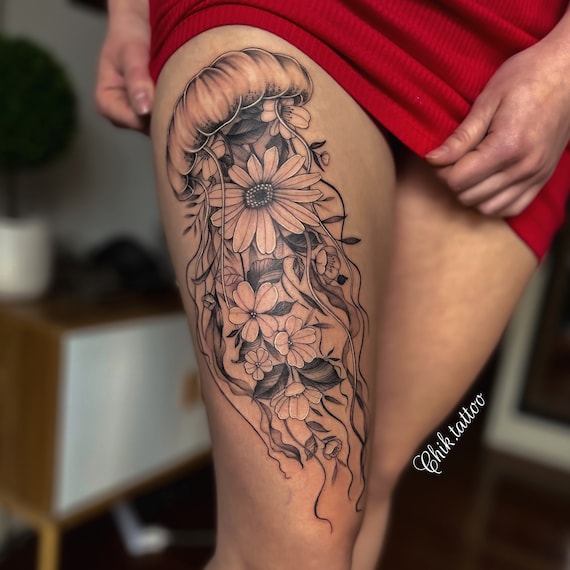 Feminine and Floral Design for Chik Tattoo Tattoo. Instant - Etsy