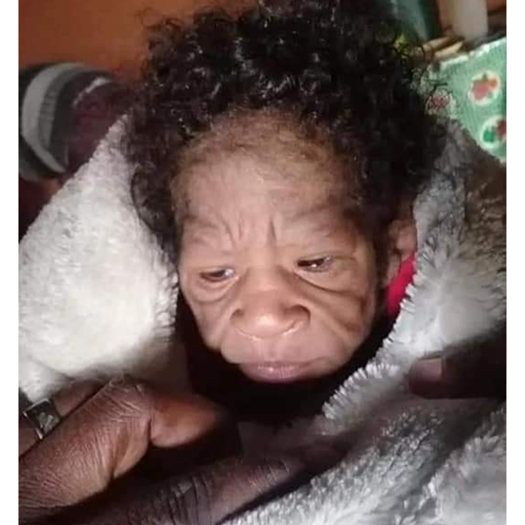 A woman has given birth to a baby girl who resembles