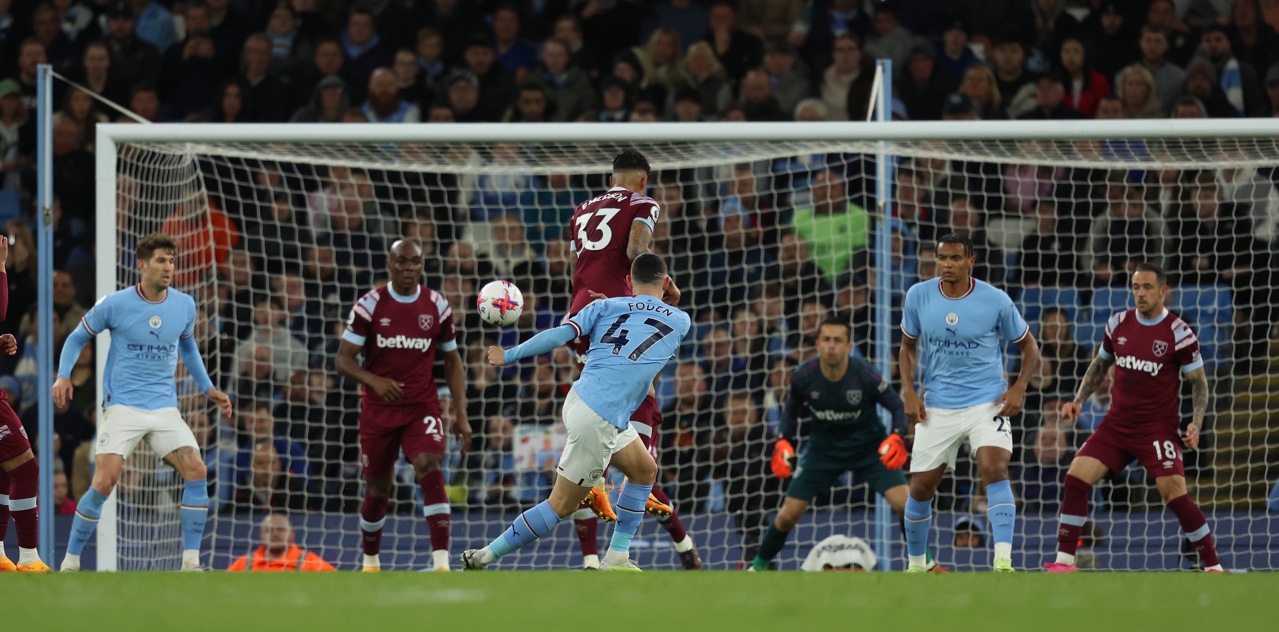 Phil Foden volleyed in for 3-0 in the closing minutes