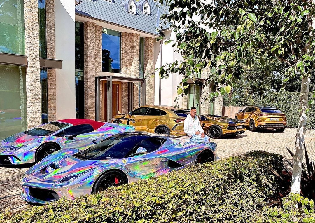 Pierre-Emerick Aubameyang took to Instagram to show off stunning car collection featuring five chrome-wrapped supercars