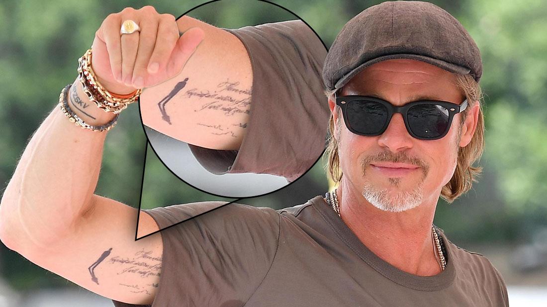 Brad Pitt Shows Off New Tattoo Next To Angelina Jolie Ink