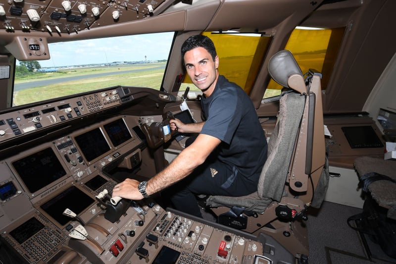 Arteta became a co-pilot on a plane while inside Arsenal's stunning $250 million private jet.