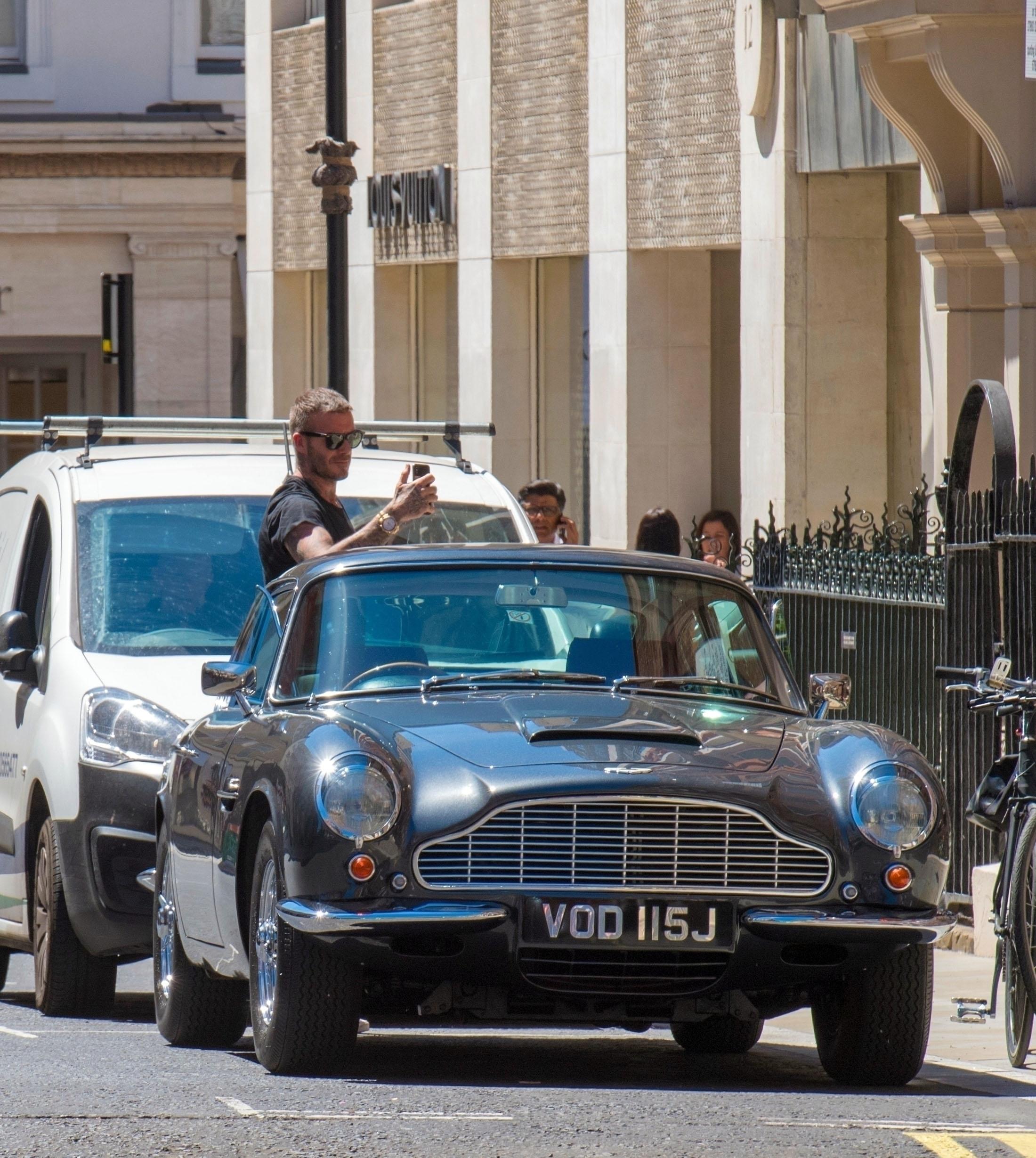  David Beckham made the most of his new wheels with a trip to London's posh Mayfair